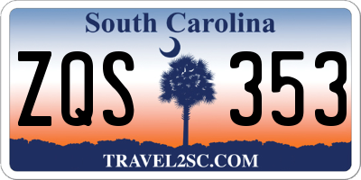 SC license plate ZQS353