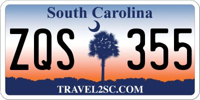 SC license plate ZQS355