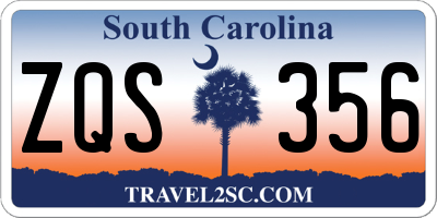 SC license plate ZQS356