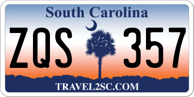SC license plate ZQS357
