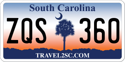 SC license plate ZQS360