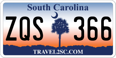 SC license plate ZQS366