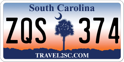 SC license plate ZQS374