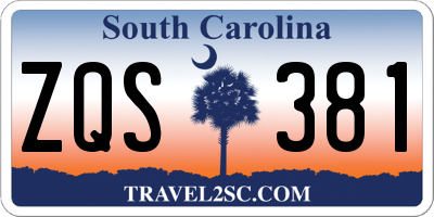 SC license plate ZQS381