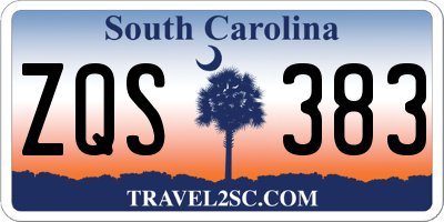 SC license plate ZQS383