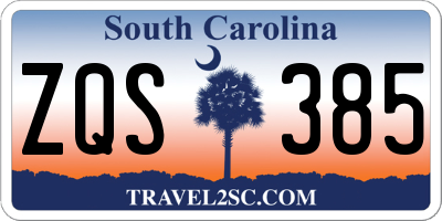 SC license plate ZQS385