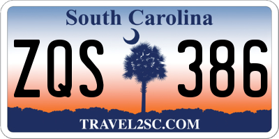 SC license plate ZQS386