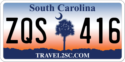 SC license plate ZQS416