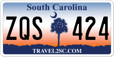 SC license plate ZQS424