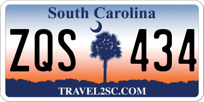 SC license plate ZQS434