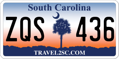 SC license plate ZQS436