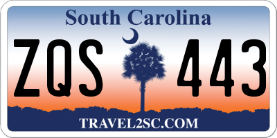 SC license plate ZQS443