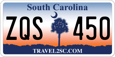 SC license plate ZQS450