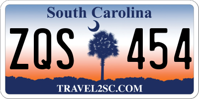 SC license plate ZQS454
