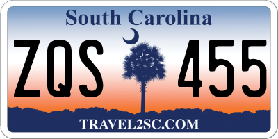 SC license plate ZQS455