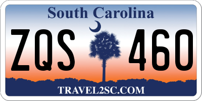 SC license plate ZQS460