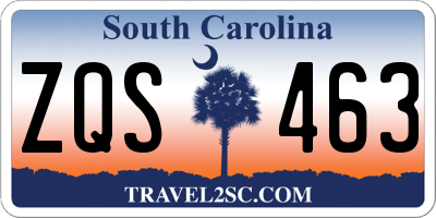 SC license plate ZQS463