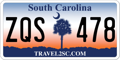 SC license plate ZQS478