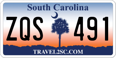 SC license plate ZQS491