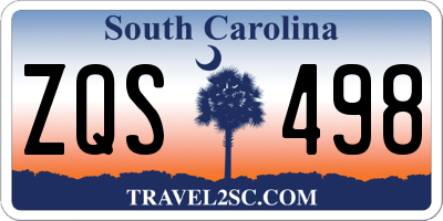 SC license plate ZQS498