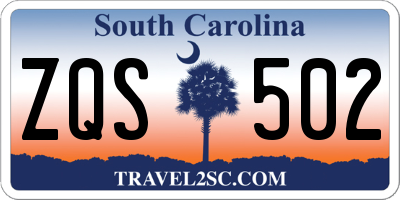 SC license plate ZQS502