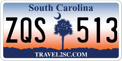 SC license plate ZQS513