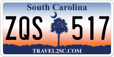 SC license plate ZQS517