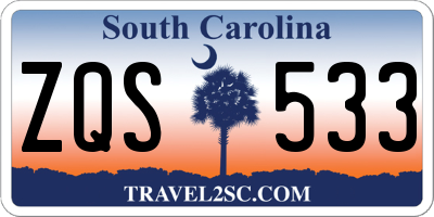 SC license plate ZQS533