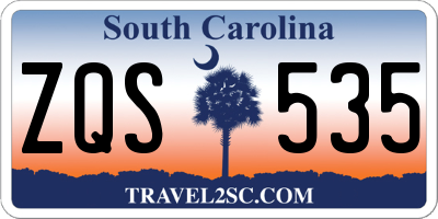SC license plate ZQS535
