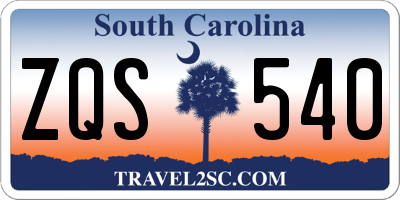 SC license plate ZQS540