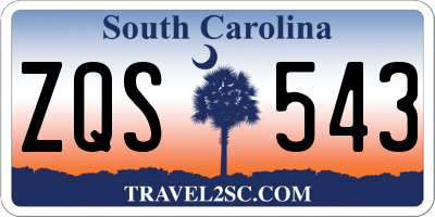SC license plate ZQS543