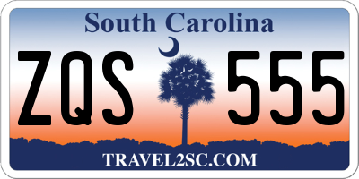 SC license plate ZQS555