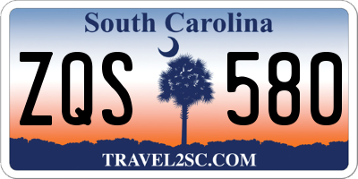 SC license plate ZQS580