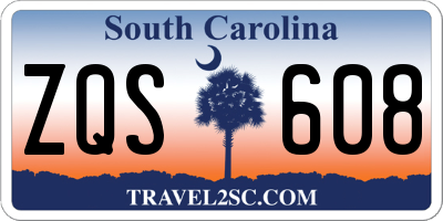 SC license plate ZQS608