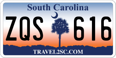 SC license plate ZQS616