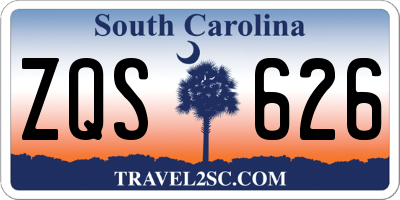 SC license plate ZQS626
