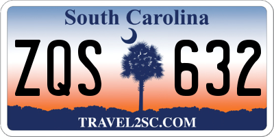 SC license plate ZQS632