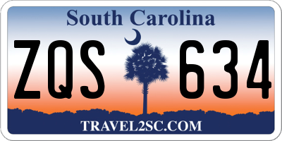 SC license plate ZQS634