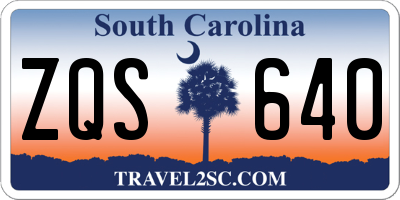 SC license plate ZQS640