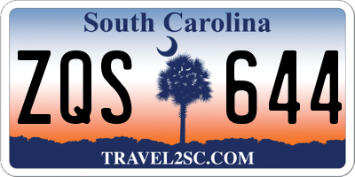 SC license plate ZQS644