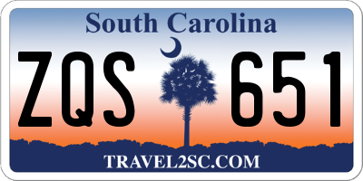 SC license plate ZQS651