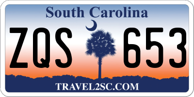 SC license plate ZQS653