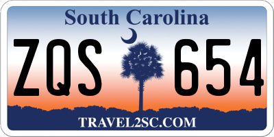 SC license plate ZQS654