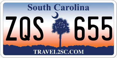 SC license plate ZQS655