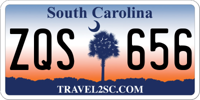 SC license plate ZQS656