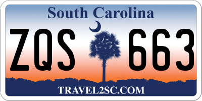 SC license plate ZQS663