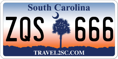 SC license plate ZQS666