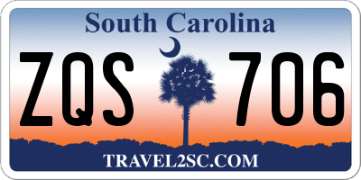 SC license plate ZQS706
