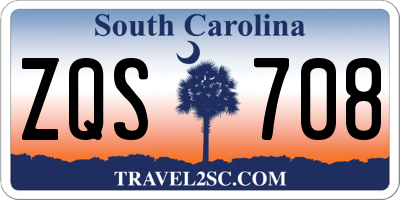SC license plate ZQS708