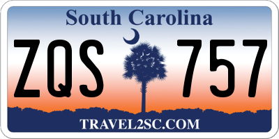 SC license plate ZQS757